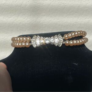 vintage faux pearl choker necklace